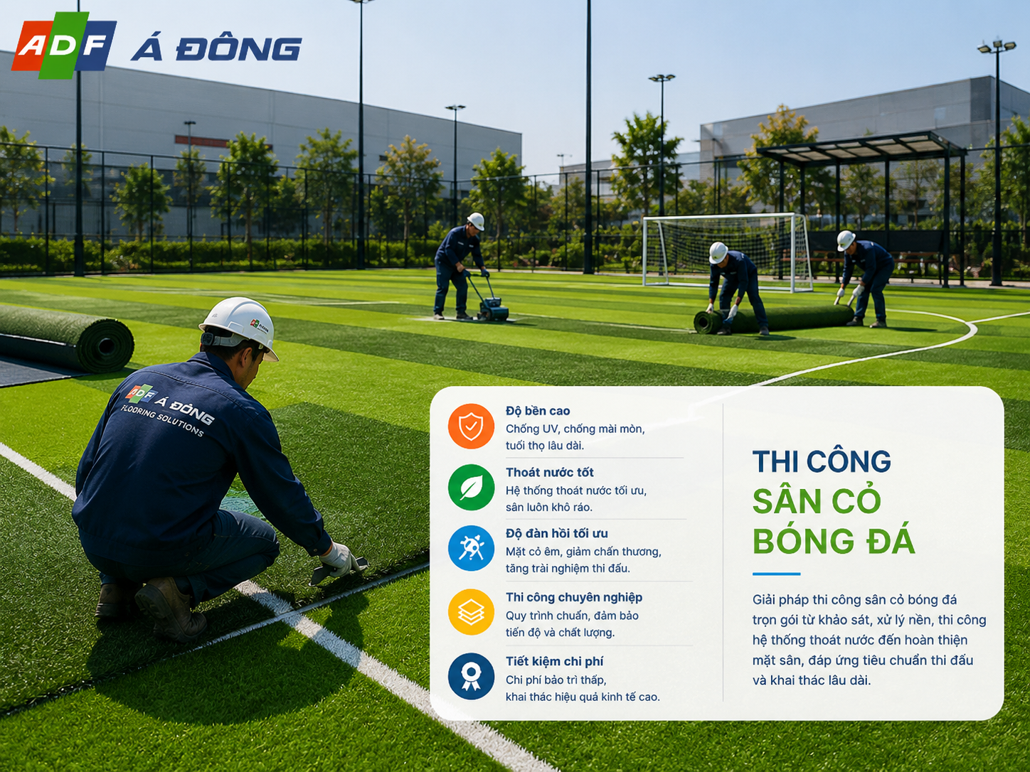 Thi Công Sân Bóng Đá Cỏ Nhân Tạo Chuyên Nghiệp