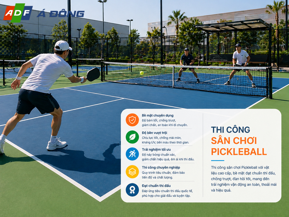 THI CÔNG SÂN PICKLEBALL TIÊU CHUẨN